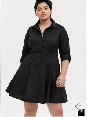 Waitress- GOTH-LITTLE BLACK DRESS- Torrid  BUTTON DOWN Shirt Dress SIZE 5X NEW!